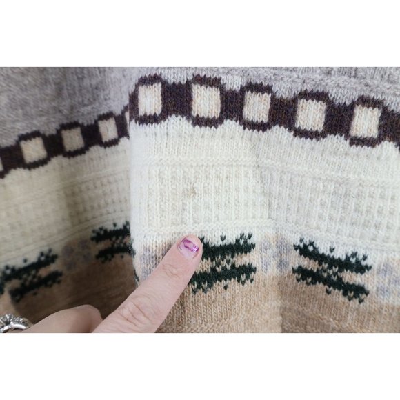 Vintage 90s Coogi Style Mens 40 Ed Bassmaster Fair Isle Lambswool Knit Sweater - Picture 4 of 10